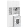 High Gloss White Washing Machine Cabinet Set - Stylish Storage