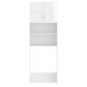 High Gloss White Washing Machine Cabinet Set - Stylish Storage