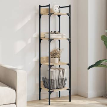 4-Tier Bookshelf in Sonoma Oak - Space-Saving Storage Solution