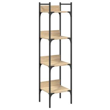 4-Tier Bookshelf in Sonoma Oak - Space-Saving Storage Solution