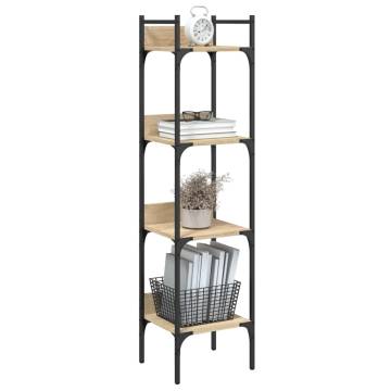 4-Tier Bookshelf in Sonoma Oak - Space-Saving Storage Solution