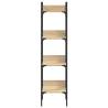 4-Tier Bookshelf in Sonoma Oak - Space-Saving Storage Solution