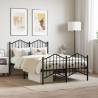 Metal Bed Frame with Headboard and Footboard Black 120x190 cm Small Double Colour black Size 120 x 190 cm Model with headboard & footboard 