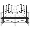 Black Metal Bed Frame with Headboard & Footboard - 120x190 cm