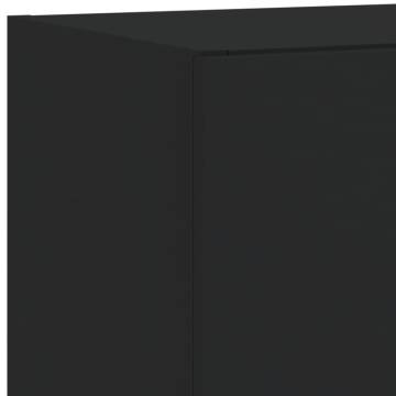 5 Piece LED Black TV Wall Units | Stylish Engineered Wood Units