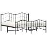 Metal Bed Frame with Headboard & Footboard - Black 160x200 cm