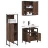 3 Piece Bathroom Cabinet Set - Brown Oak | HipoMarket UK