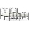 Metal Bed Frame with Headboard & Footboard - Black 183x213 cm