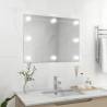 Wall Frameless Mirror with LED Lights Rectangular Glass Size 80 x 60 cm Quantity in Package 1 Model with leds 