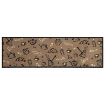 Kitchen Rug Washable Morning Brown - Soft Velvet 45x150 cm