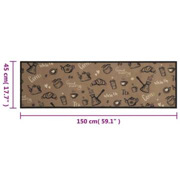 Kitchen Rug Washable Morning Brown - Soft Velvet 45x150 cm