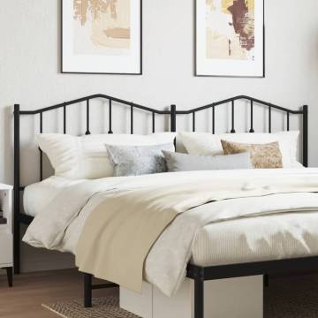 Stylish Black Metal Headboard - 200 cm | HipoMarket