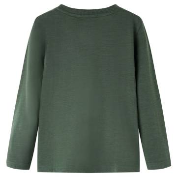 Kids' Dark Green Long Sleeve T-Shirt | Size 104 - Hipomarket