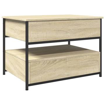 Elegant Coffee Table Sonoma Oak - Engineered Wood & Metal