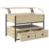 Elegant Coffee Table Sonoma Oak - Engineered Wood & Metal