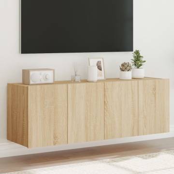 TV Wall Cabinets with LED Lights - Sonoma Oak - 60x35x41 cm