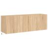 TV Wall Cabinets with LED Lights - Sonoma Oak - 60x35x41 cm