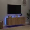 TV Wall Cabinets with LED Lights - Sonoma Oak - 60x35x41 cm