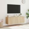 TV Wall Cabinets with LED Lights - Sonoma Oak - 60x35x41 cm