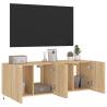 TV Wall Cabinets with LED Lights - Sonoma Oak - 60x35x41 cm