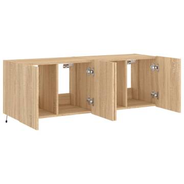 TV Wall Cabinets with LED Lights - Sonoma Oak - 60x35x41 cm