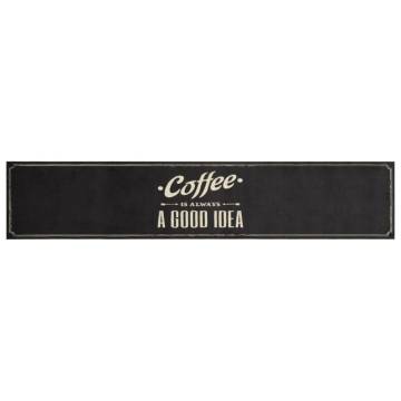 Kitchen Rug Washable Coffee Text 60x300 cm - Hipomarket