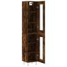 Elegant Highboard in Smoked Oak - 34.5x34x180 cm