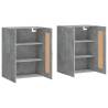 Wall Mounted Cabinets 2 pcs - Concrete Grey Engineered Wood