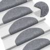 15 Self-Adhesive Stair Mats - Light Grey - Hipomarket UK