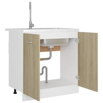 Sink Bottom Cabinet Sonoma Oak 80x46x81.5 cm - HipoMarket