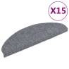 15 Self-Adhesive Stair Mats - Light Grey - Hipomarket UK