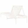 Sun Lounger White - Solid Pine Wood Adjustable Backrest