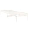 Sun Lounger White - Solid Pine Wood Adjustable Backrest