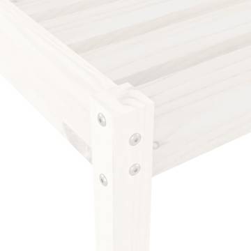 Sun Lounger White - Solid Pine Wood Adjustable Backrest