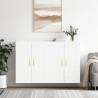 Wall Mounted Cabinets 2 pcs High Gloss White Engineered Wood Colour high gloss white Quantity in Package 2 Model leaf gold 