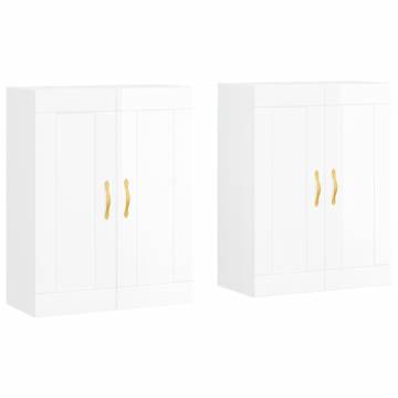 Wall Mounted Cabinets - 2pcs High Gloss White | Hipo Market