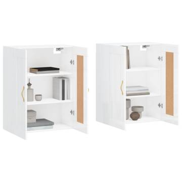 Wall Mounted Cabinets - 2pcs High Gloss White | Hipo Market