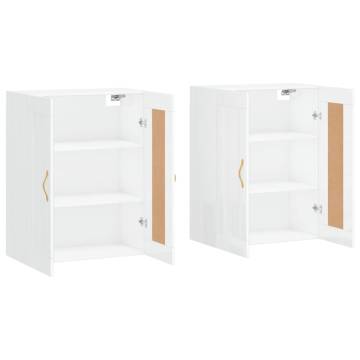 Wall Mounted Cabinets - 2pcs High Gloss White | Hipo Market