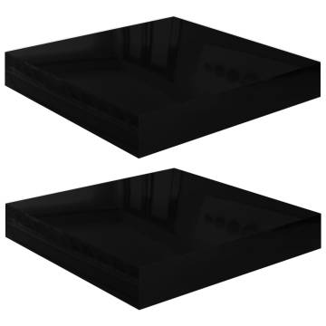 Floating Wall Shelves - High Gloss Black & Durable Design