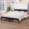 Bed Frame Black Solid Wood Pine 160x200 cm Colour black Size 160 x 200 cm 