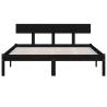 Black Solid Wood Pine Bed Frame 160x200 cm | Hipomarket