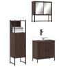 3 Piece Bathroom Furniture Set Brown Oak Engineered Wood Colour brown oak Number of 1 Number of Pieces 