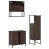 3 Piece Bathroom Furniture Set - Brown Oak Engineered Wood