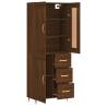 Elegant Highboard in Brown Oak - 69.5x34x180 cm | Hipo Market