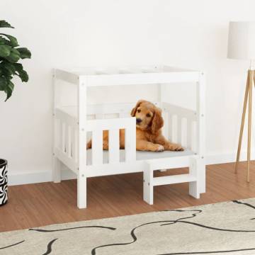 Stylish White Dog Bed - Solid Pine Wood | Hipo Market