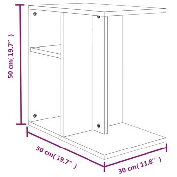 Modern Grey Sonoma Side Table - 50x30x50 cm