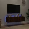 TV Wall Cabinets with LED Lights - Brown Oak - 60x35x31 cm