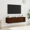 TV Wall Cabinets with LED Lights - Brown Oak - 60x35x31 cm