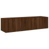 TV Wall Cabinets with LED Lights - Brown Oak - 60x35x31 cm