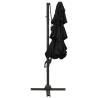 4-Tier Black Parasol with Aluminium Pole - 3x3m | Hipo Market